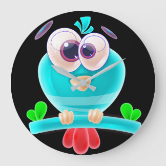Grande Horloge Ronde Funky Birdie Time Clock