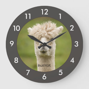 Grande Horloge Ronde Funny Alpaca