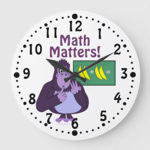 Grande Horloge Ronde Funny Counting Gorilla Math Matters Custom Clock