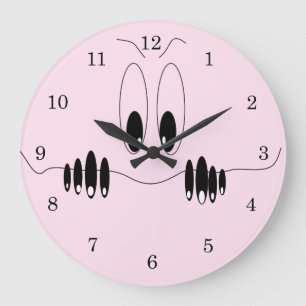 Grande Horloge Ronde Funny Curiosity Eyes Clock Happy Smile
