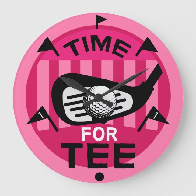 Grande Horloge Ronde Funny Femme Golfers Pros Fanatics de golf (Recto)