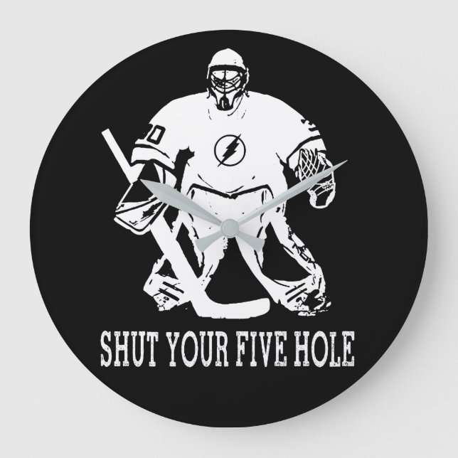 Grande Horloge Ronde Funny Hockey Goalie Quota (Recto)