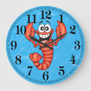 Grande Horloge Ronde Funny Lobster Wall Clock
