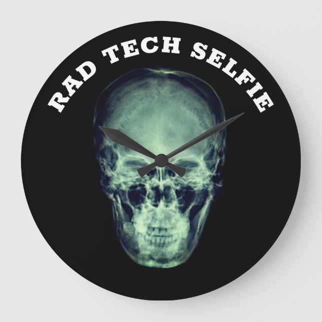Grande Horloge Ronde Funny Rad Tech Selfie Xray (Recto)