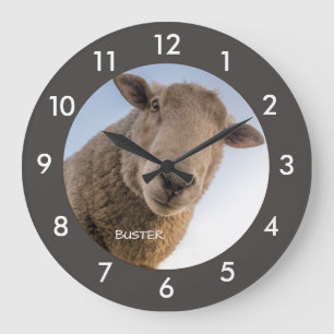 Grande Horloge Ronde Funny Sheep Custom
