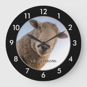 Grande Horloge Ronde Funny Sheep custom large clock