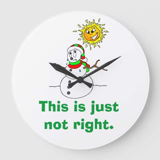 Grande Horloge Ronde Funny Snowman Hummor (Recto)