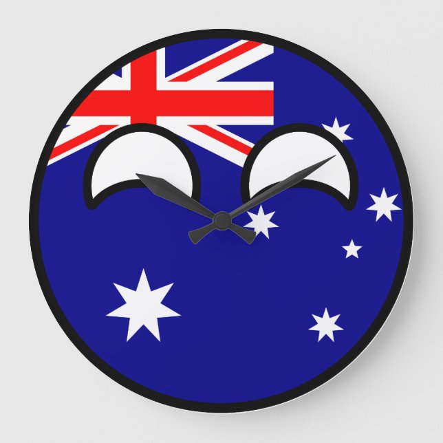 Grande Horloge Ronde Funny Trending Geeky Australia Countryball (Recto)