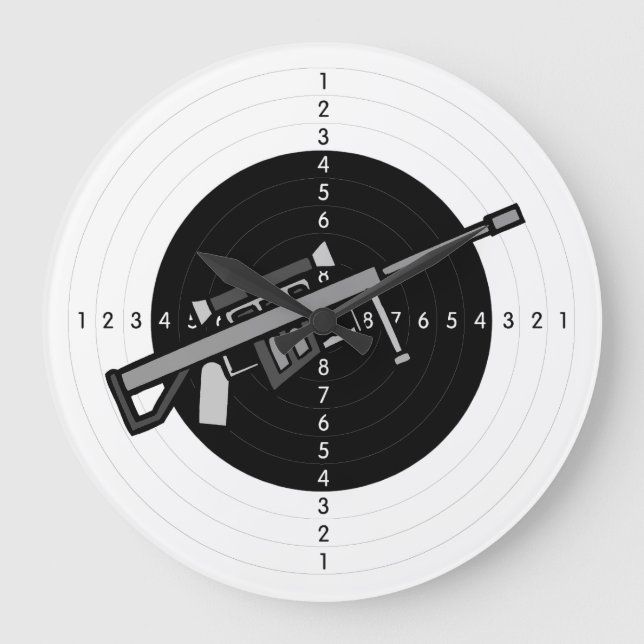 Grande Horloge Ronde Fusil Cible De Gamme D'Armes Avec Portée (Recto)