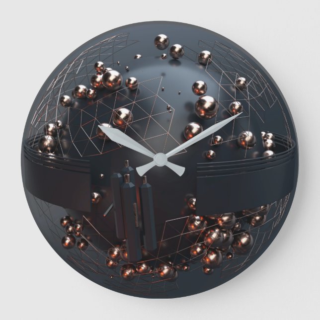 Grande Horloge Ronde futuriste moderne (Recto)