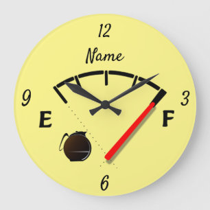 Grande Horloge Ronde Gage de carburant du café Thunder_Cove plein