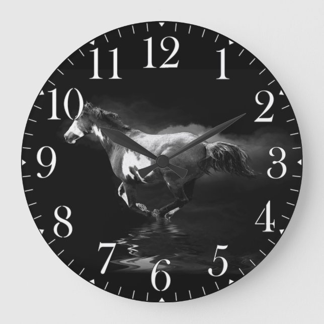 Grande Horloge Ronde Galloping Pinto Horse and Smoke (Recto)