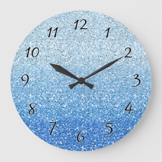 Grande Horloge Ronde Gamme Ombre Bleu (Recto)