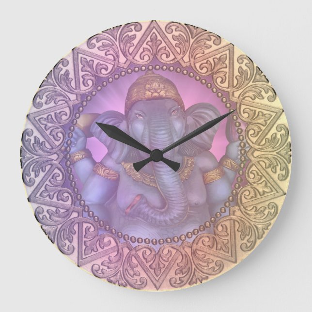 Grande Horloge Ronde Ganesha dans les nuances du Pastel (Recto)