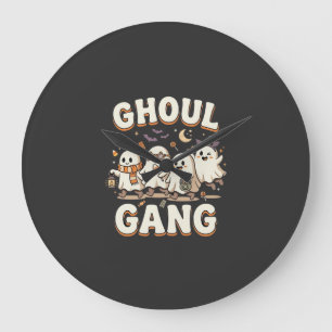Grande Horloge Ronde Gang des goules d'Halloween