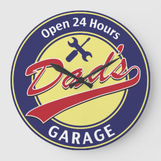Grande Horloge Ronde Garage de papa