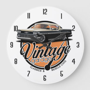 Grande Horloge Ronde Garage fait sur commande vintage d'impala