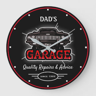 Grande Horloge Ronde Garage N'Importe Quel Nom Voiture Rétro Depuis Dat