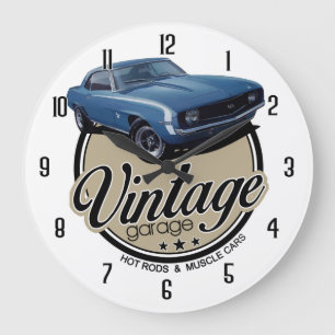 Grande Horloge Ronde Garage vintage de Camaro