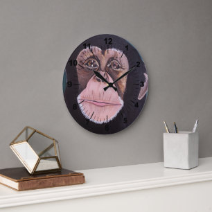 Grande Horloge Ronde Gardien de la forêt Peinture d'Alfred Fox