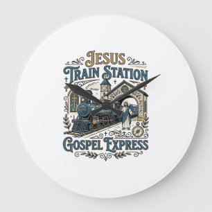 Grande Horloge Ronde Gare de train Jésus Gospel Express Gare de train J