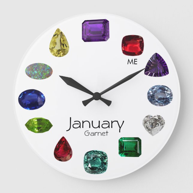 Grande Horloge Ronde Garnet, Janvier Birthstone (Recto)
