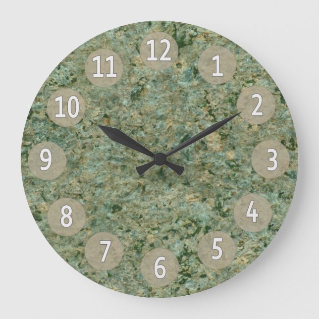Grande Horloge Ronde Géologie Nature Photo Green Rock Texture (Recto)