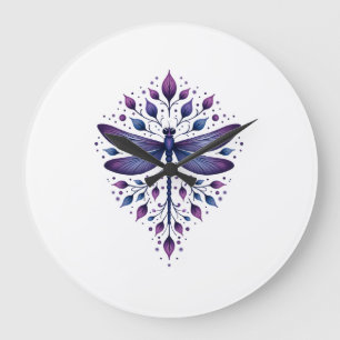 Grande Horloge Ronde Géométrie fractale de méditation Spirituel Yoga Li