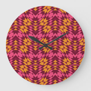 Grande Horloge Ronde Géométrie intemporelle : Motif sans couture