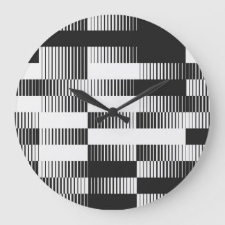 Grande Horloge Ronde géométrique Abstraite : motif d'effet de transitio