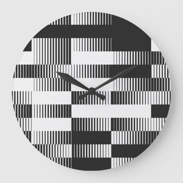 Grande Horloge Ronde géométrique Abstraite : motif d'effet de transitio (Recto)