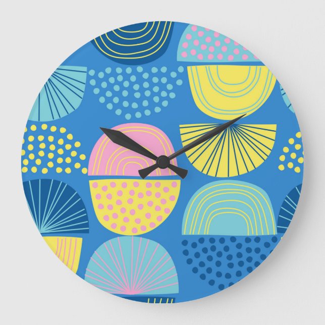 Grande Horloge Ronde Géométrique nordique : Arrière - plan Abstrait mod (Recto)