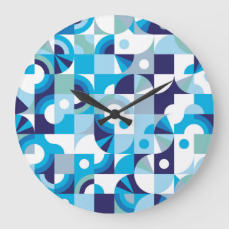 Grande Horloge Ronde Géométrique Vibrante : Moderne sans couture