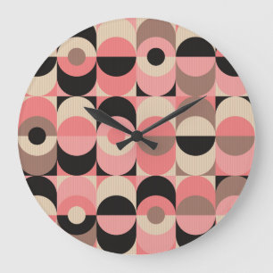 Grande Horloge Ronde Géométrique vintage : Motif sans couture classique