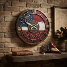 Georgia State Seal and Flag Rustic Metal