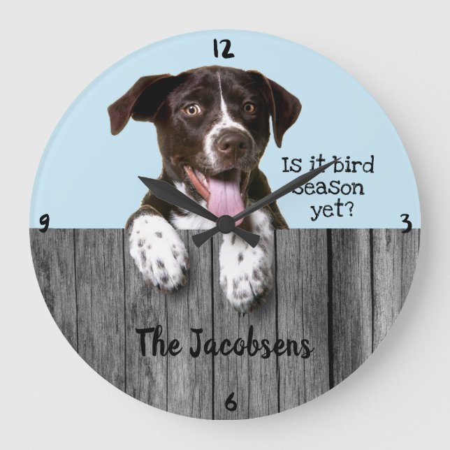 Grande Horloge Ronde German Shorthair Pointer "Bird Season" (Recto)