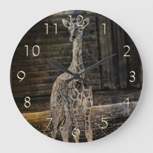 Grande Horloge Ronde Girafe de bébé