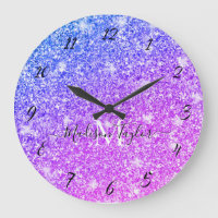 Girly Purple and Pink Glitter Monogram       