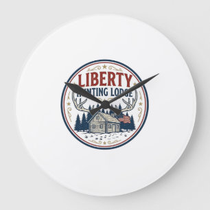 Grande Horloge Ronde Gîte de chasse Liberté Patriotique Patriotique Cha