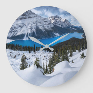 Grande Horloge Ronde Glace et neige   Lac Peyto, Rocheuses canadiennes