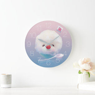 Grande Horloge Ronde Glace Rase Fluffy