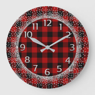 Grande Horloge Ronde Glitter Grey Numbers Buffalo Lumberjack