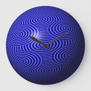 Grande Horloge Ronde Globe de la fine ligne bleue