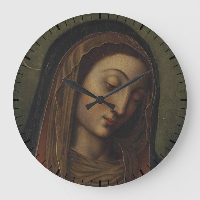 Grande Horloge Ronde gloire à la reine du ciel lancer oreiller grand cl (Recto)