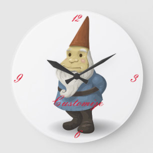 Grande Horloge Ronde Gnome des Fêtes d'hiver Thunder_Cove