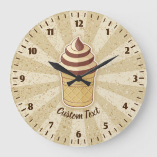 Grande Horloge Ronde Gobelet de glace à deux parfums