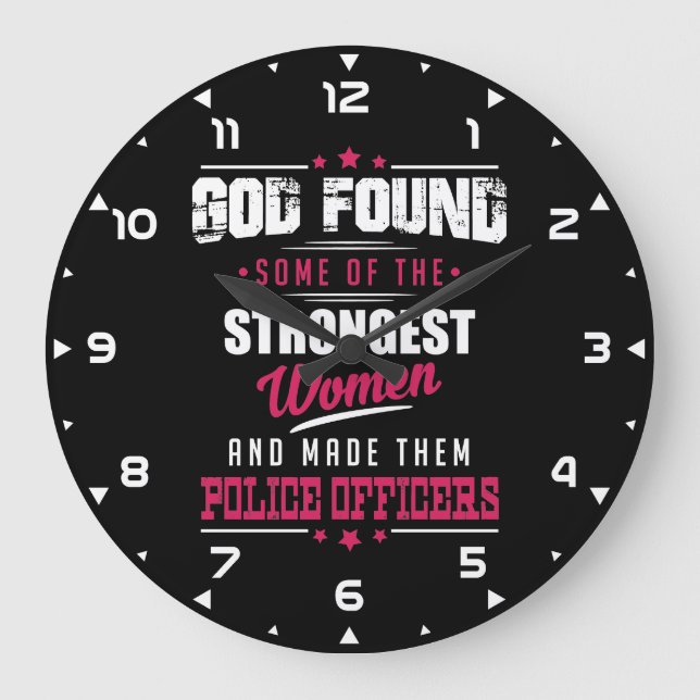 Grande Horloge Ronde God Made Police Officiers Hilarious Profession Dsg (Recto)