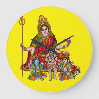 Grande Horloge Ronde Goddess Durga Wall Clock