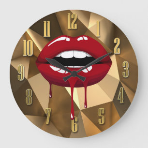 Grande Horloge Ronde Gold Luxury Beauty Glam Red Drips