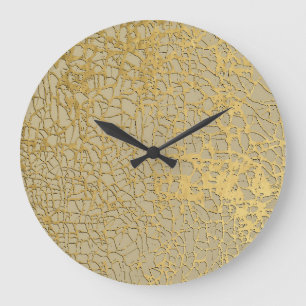 Grande Horloge Ronde Gold Marbling : Grunge Texture Design